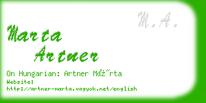 marta artner business card